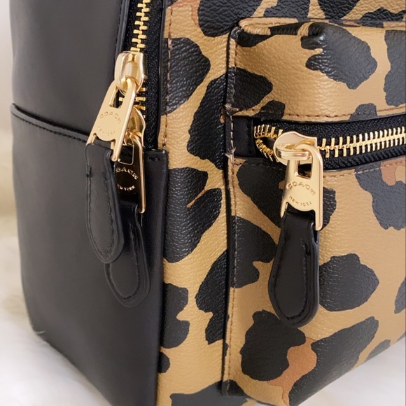 NEW💃COACH MEDIUM CHARLIE BACKPACK LEOPARD - Picture 6 of 10
